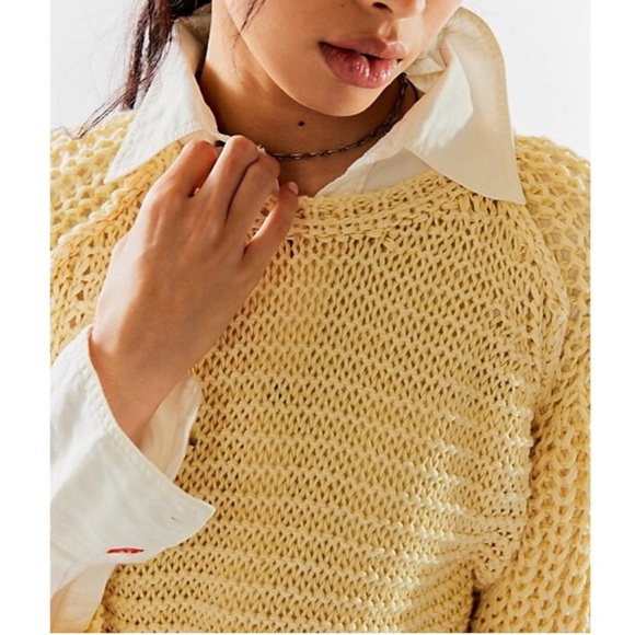 WE THE FREE Heirloom Collection Essential Linen Chunky Knit Crewneck Sweater NEW - Picture 3 of 9